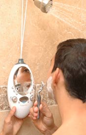 ESPEJO PARA REGADERA CON RADIO AM/FM Y ALARMA